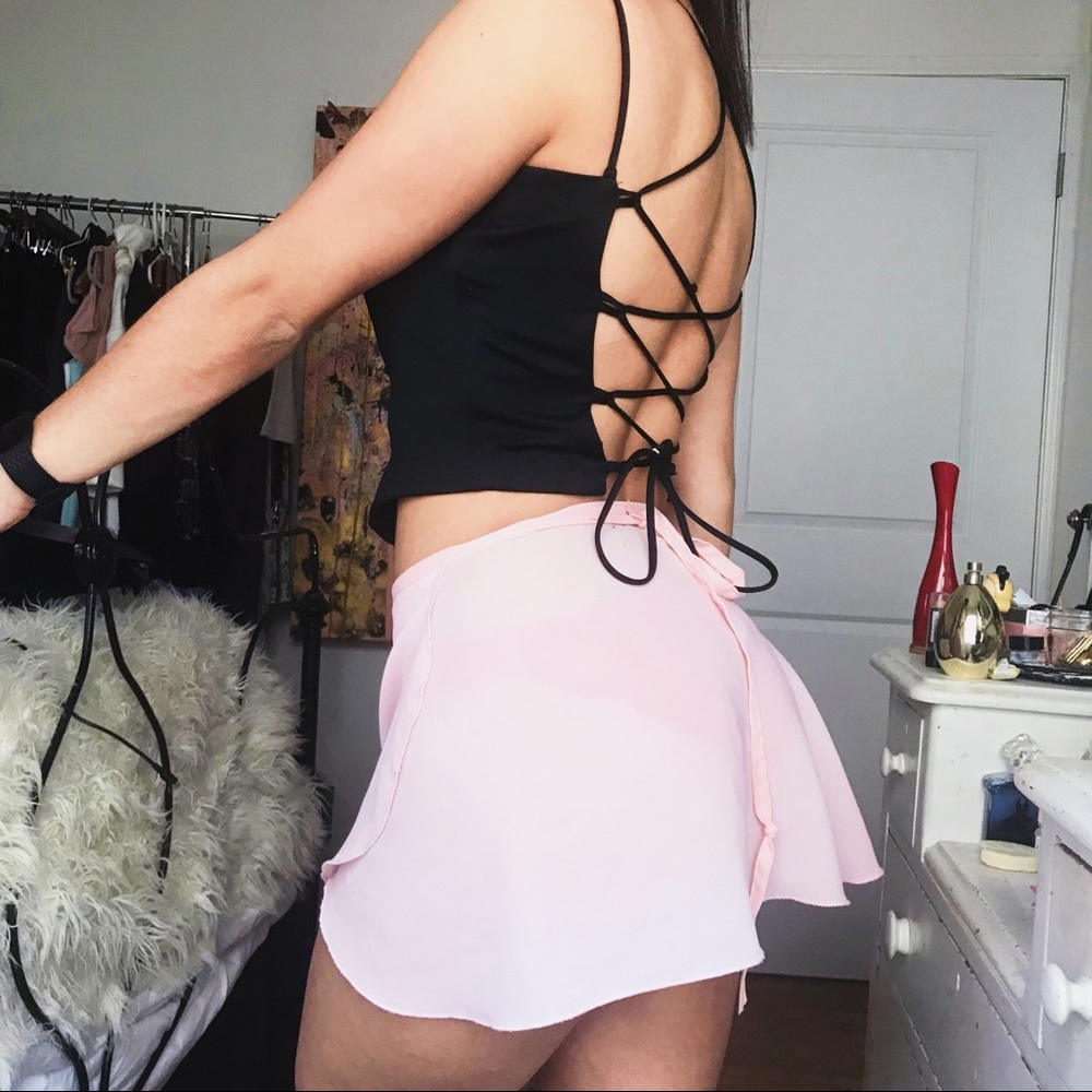 Corset lace up crop top